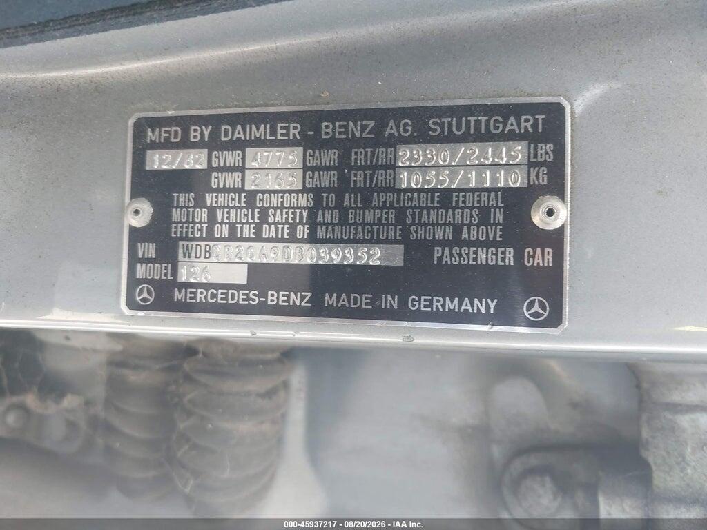 WDBCB20A9DB039352 1983 MERCEDES-BENZ 300 photo no. 9