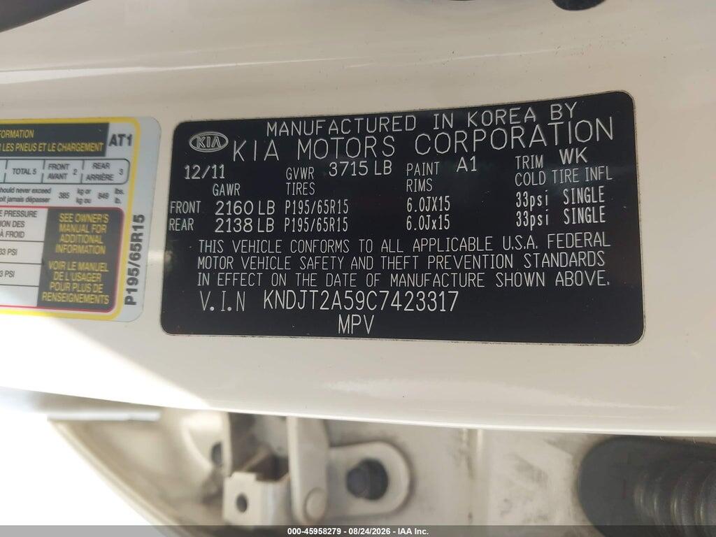 KNDJT2A59C7423317 2012 KIA SOUL photo no. 9