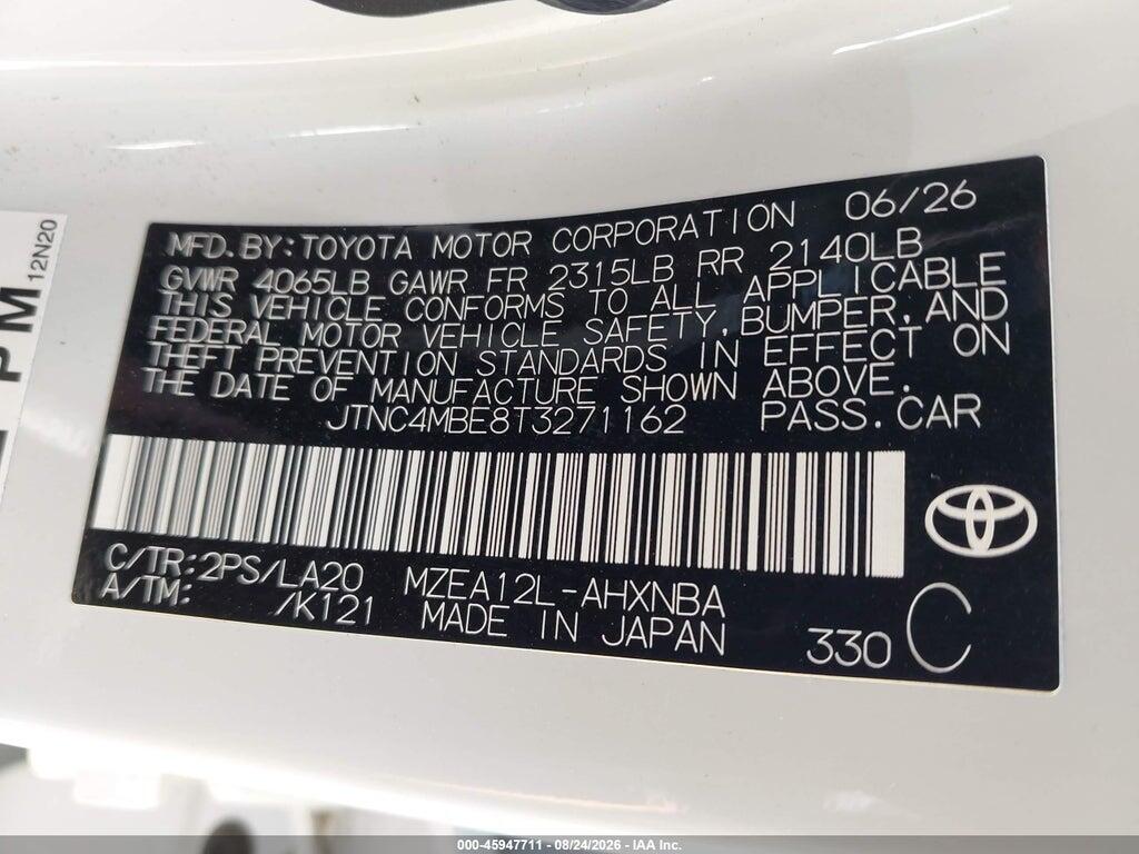 JTNC4MBE8T3271162 2026 TOYOTA COROLLA photo no. 9