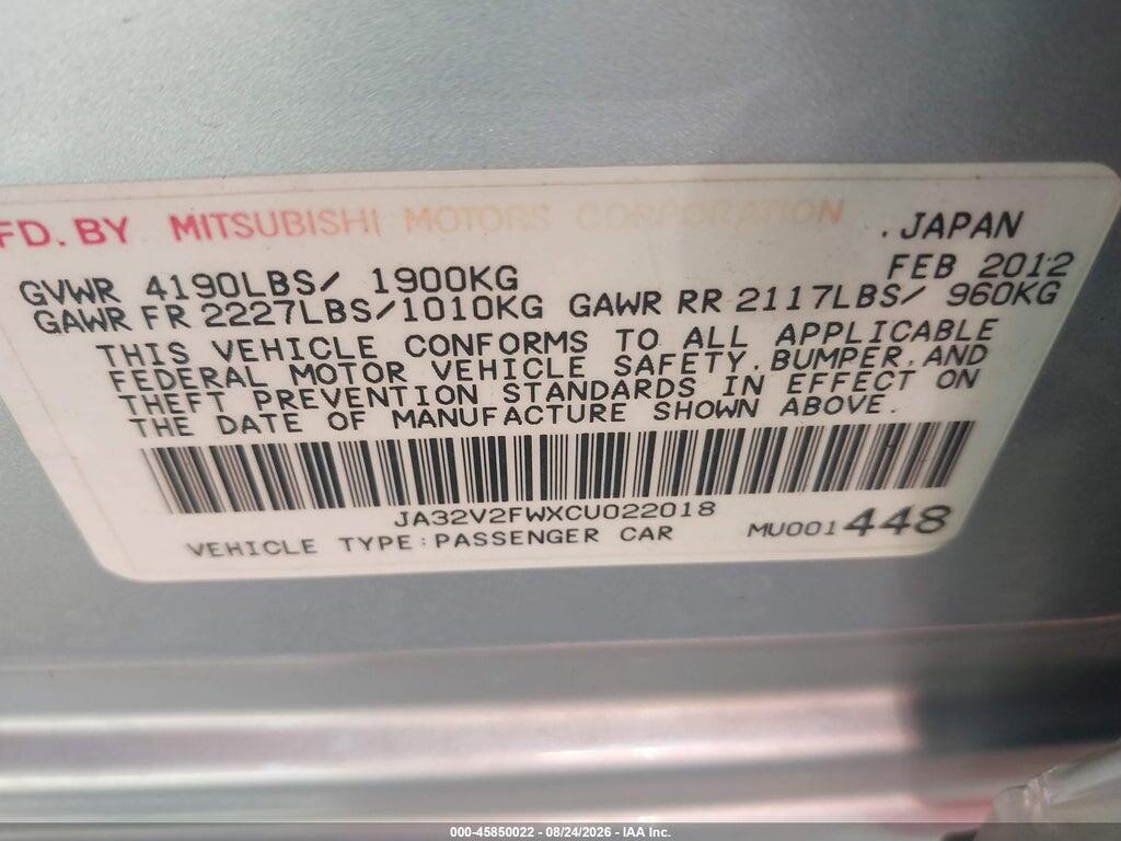 JA32V2FWXCU022018 2012 MITSUBISHI LANCER photo no. 9