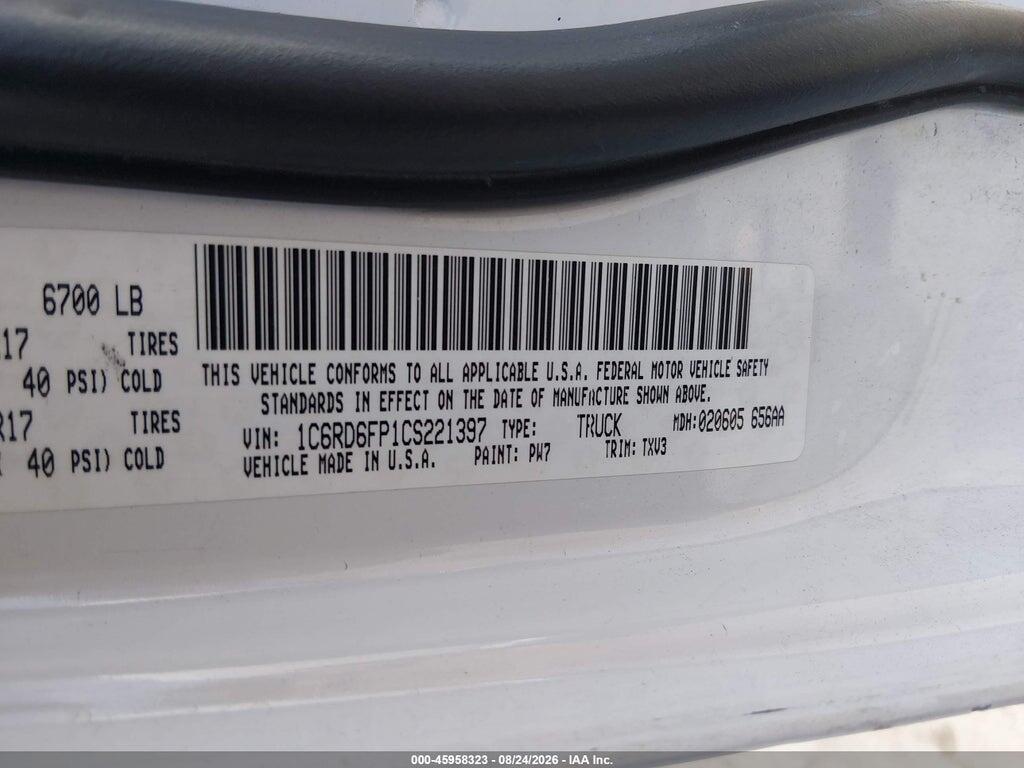 1C6RD6FP1CS221397 2012 RAM 1500 photo no. 9