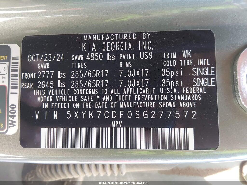 5XYK7CDF0SG277572 2025 KIA SPORTAGE photo no. 9