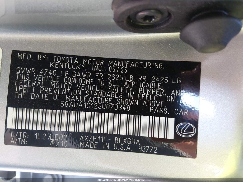 58ADA1C12SU070348 2025 LEXUS ES 300H photo no. 9