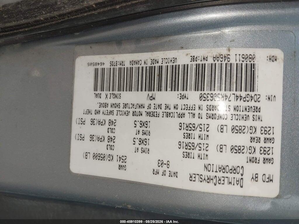 2D4GP44L74R506350 2004 DODGE GRAND CARAVAN photo no. 9
