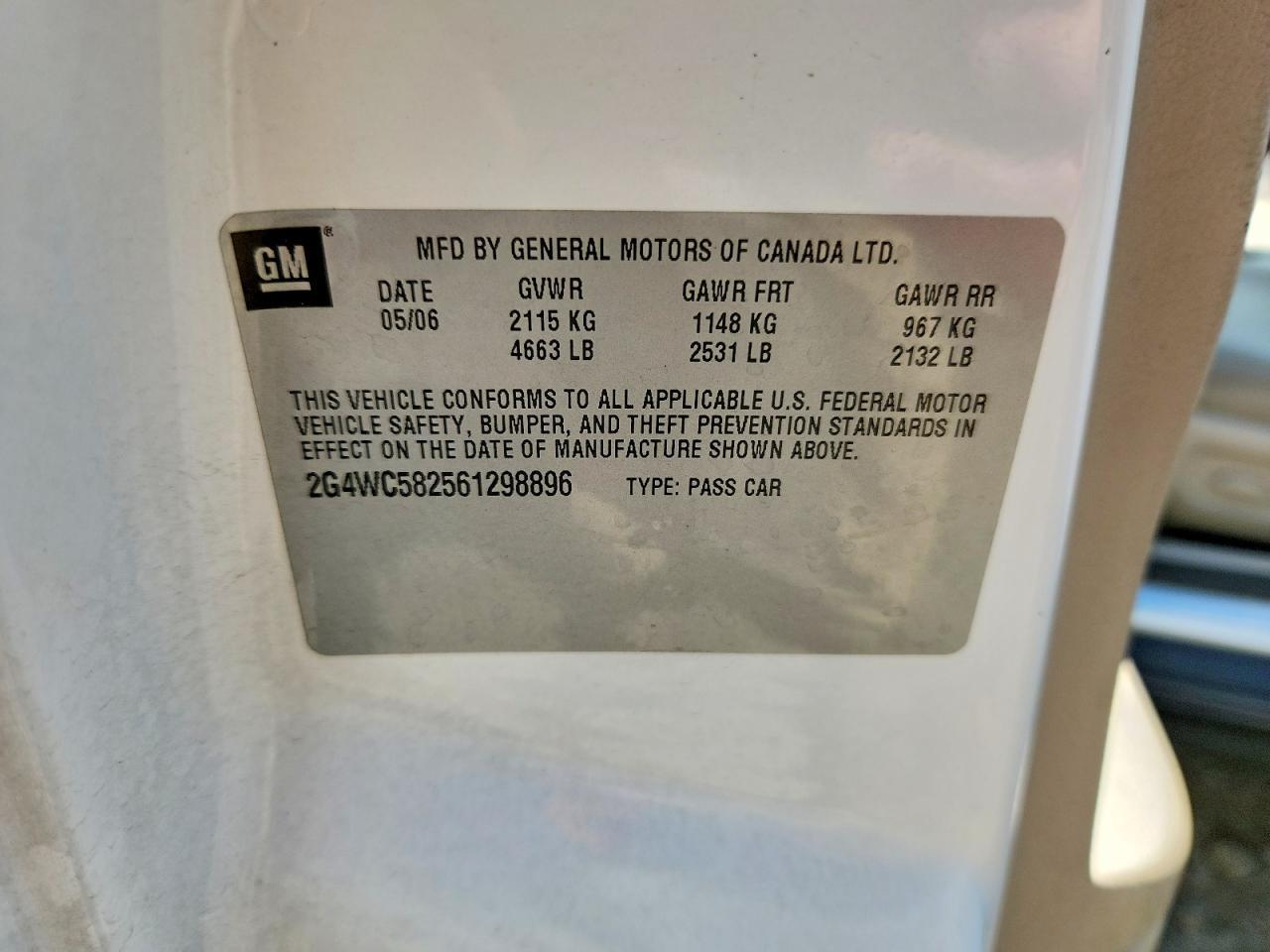 2G4WC582561298896 2006 BUICK LACROSSE photo no. 12
