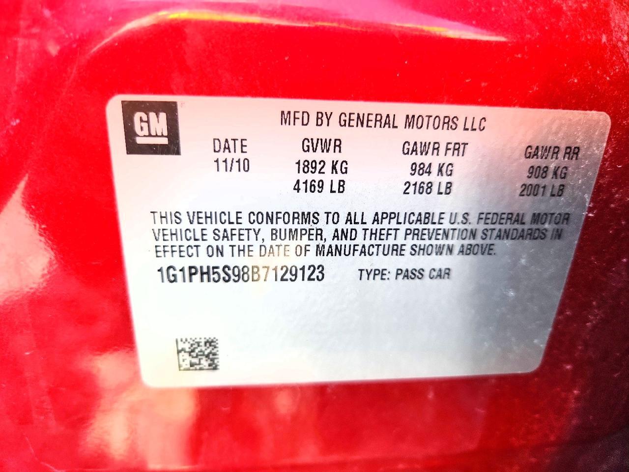 2011 CHEVROLET CRUZE LTZ — Фото 13 из 13