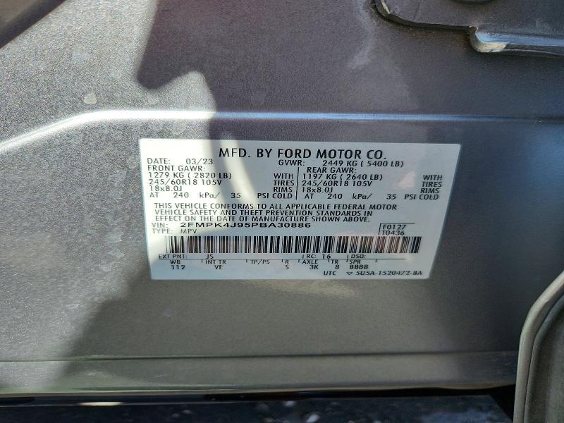 2FMPK4J95PBA30886 2023 FORD EDGE photo no. 12