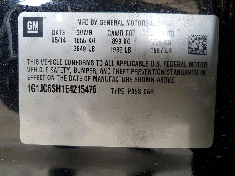1G1JC6SH1E4215476 2014 CHEVROLET SONIC photo no. 12