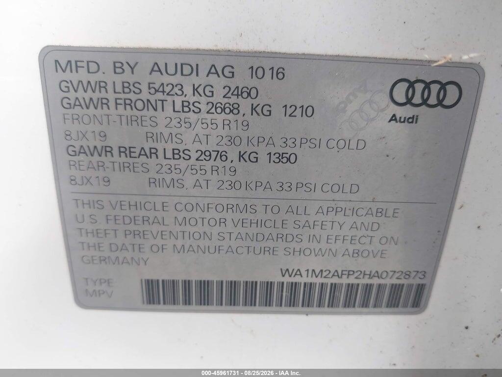 WA1M2AFP2HA072873 2017 AUDI Q5 photo no. 9