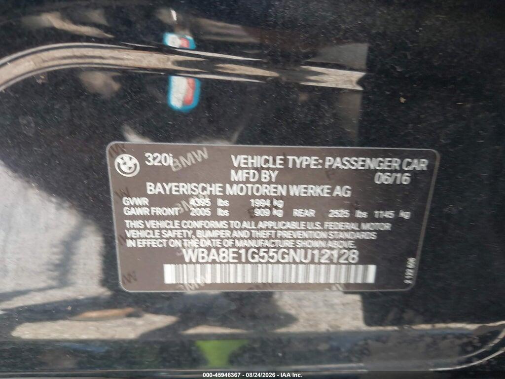 WBA8E1G55GNU12128 2016 BMW 320I photo no. 9