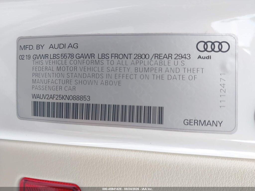 WAUV2AF25KN088853 2019 AUDI A7 photo no. 9