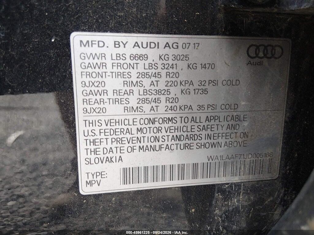 WA1LAAF71JD005166 2018 AUDI Q7 photo no. 9
