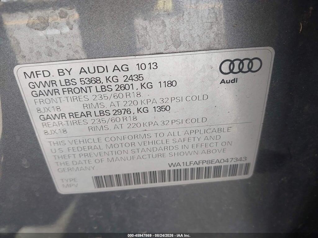 WA1LFAFP8EA047343 2014 AUDI Q5 photo no. 9