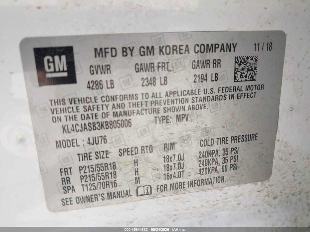 KL4CJASB3KB805006 2019 BUICK ENCORE photo no. 9