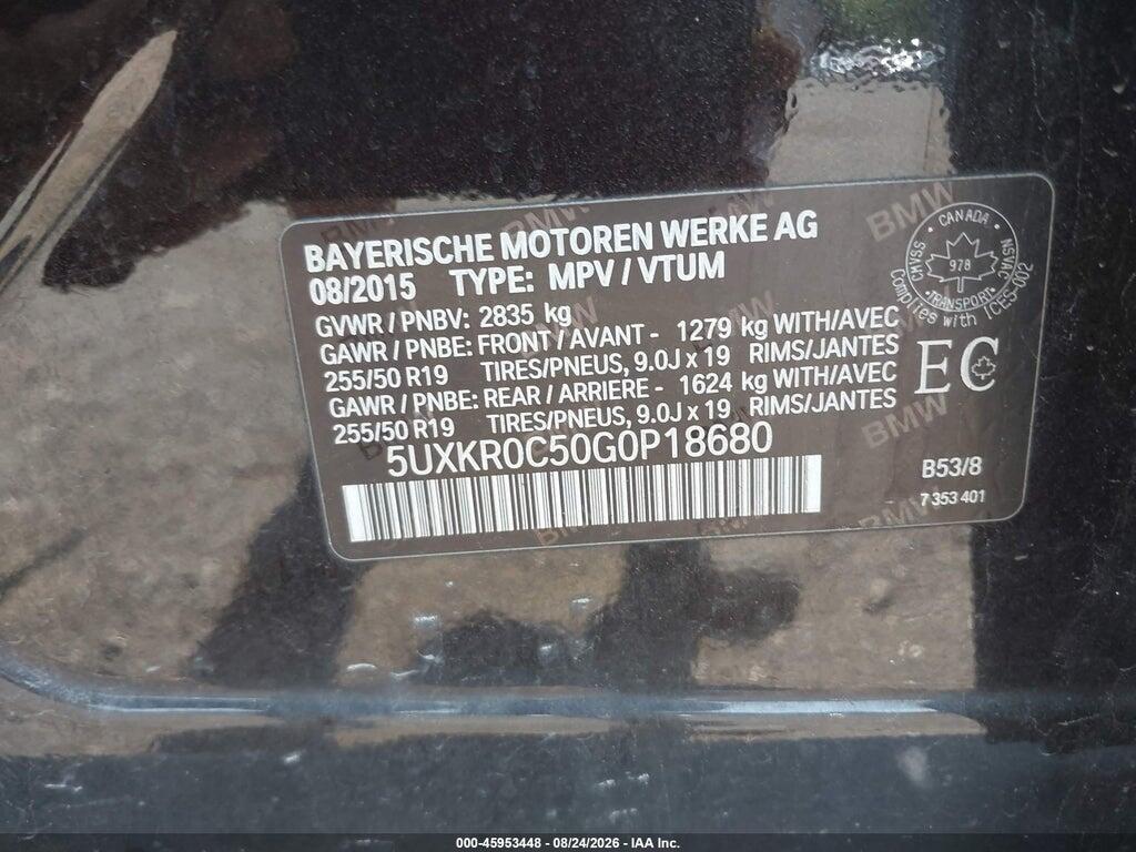 5UXKR0C50G0P18680 2016 BMW X5 photo no. 9