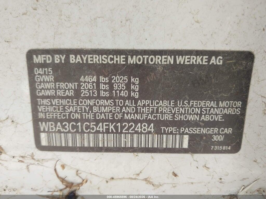 WBA3C1C54FK122484 2015 BMW 328I photo no. 9