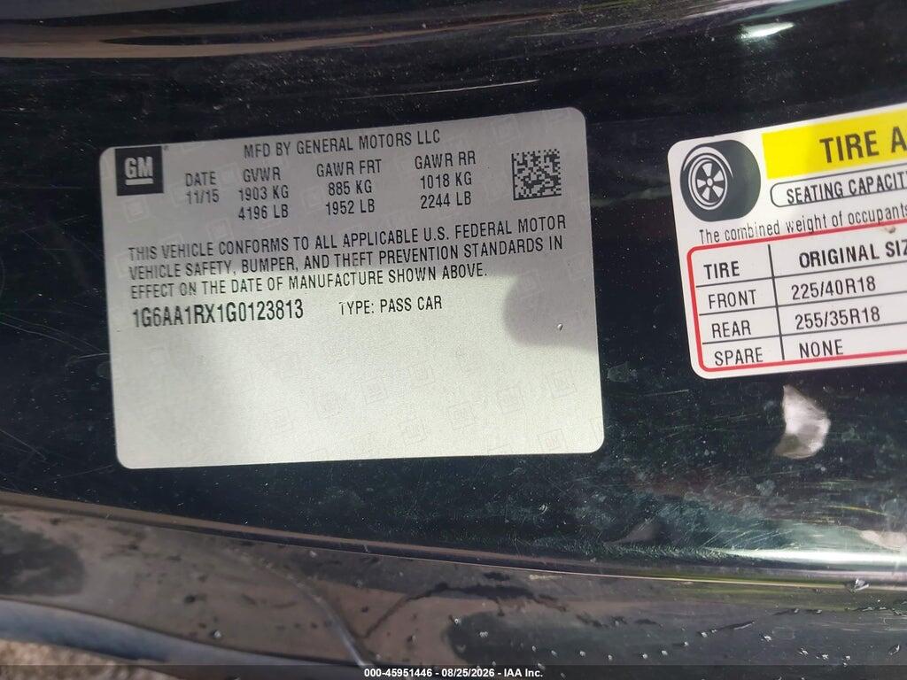 1G6AA1RX1G0123813 2016 CADILLAC ATS photo no. 9