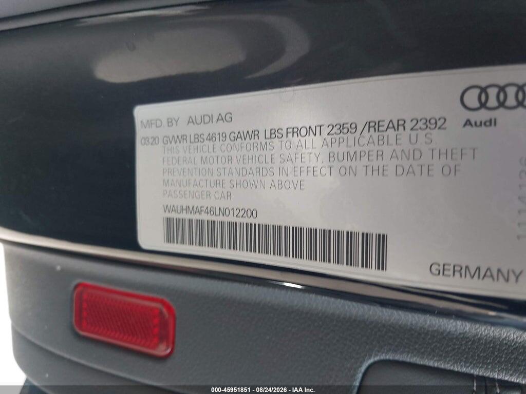 WAUHMAF46LN012200 2020 AUDI A4 photo no. 9