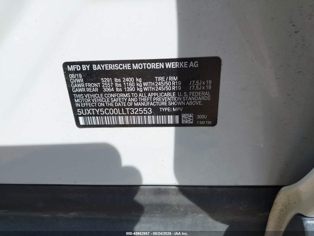5UXTY5C00LLT32553 2020 BMW X3 photo no. 9