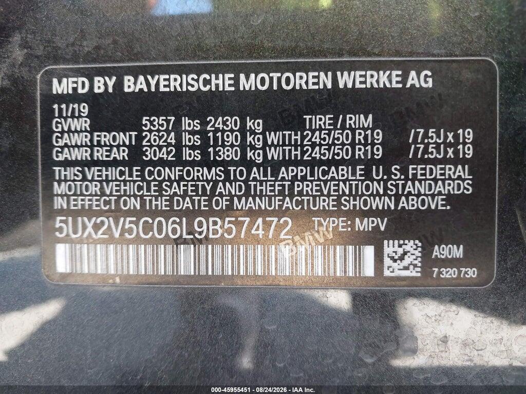 5UX2V5C06L9B57472 2020 BMW X4 photo no. 9