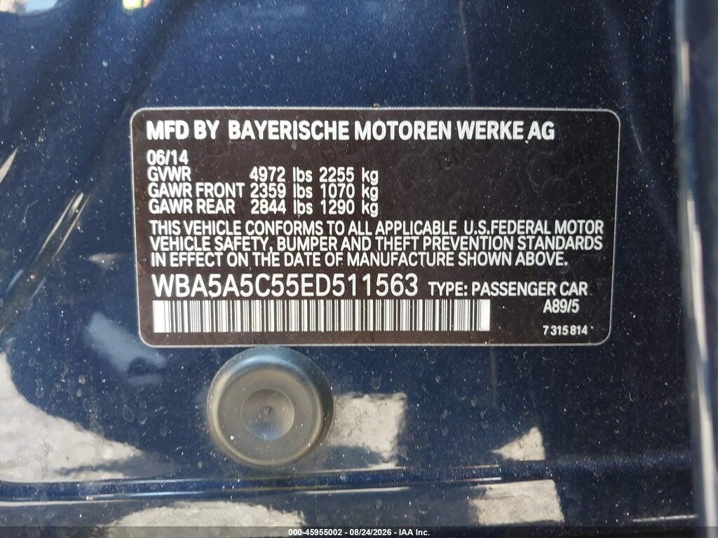WBA5A5C55ED511563 2014 BMW 528I photo no. 9