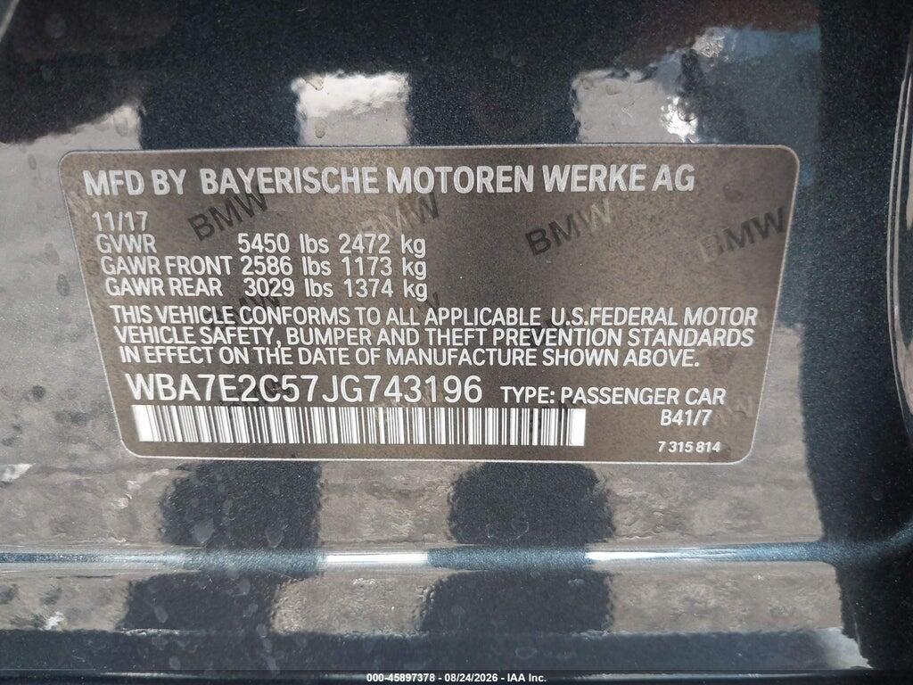WBA7E2C57JG743196 2018 BMW 740I photo no. 9