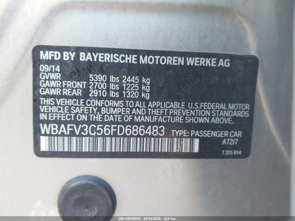 WBAFV3C56FD686483 2015 BMW 535D photo no. 9