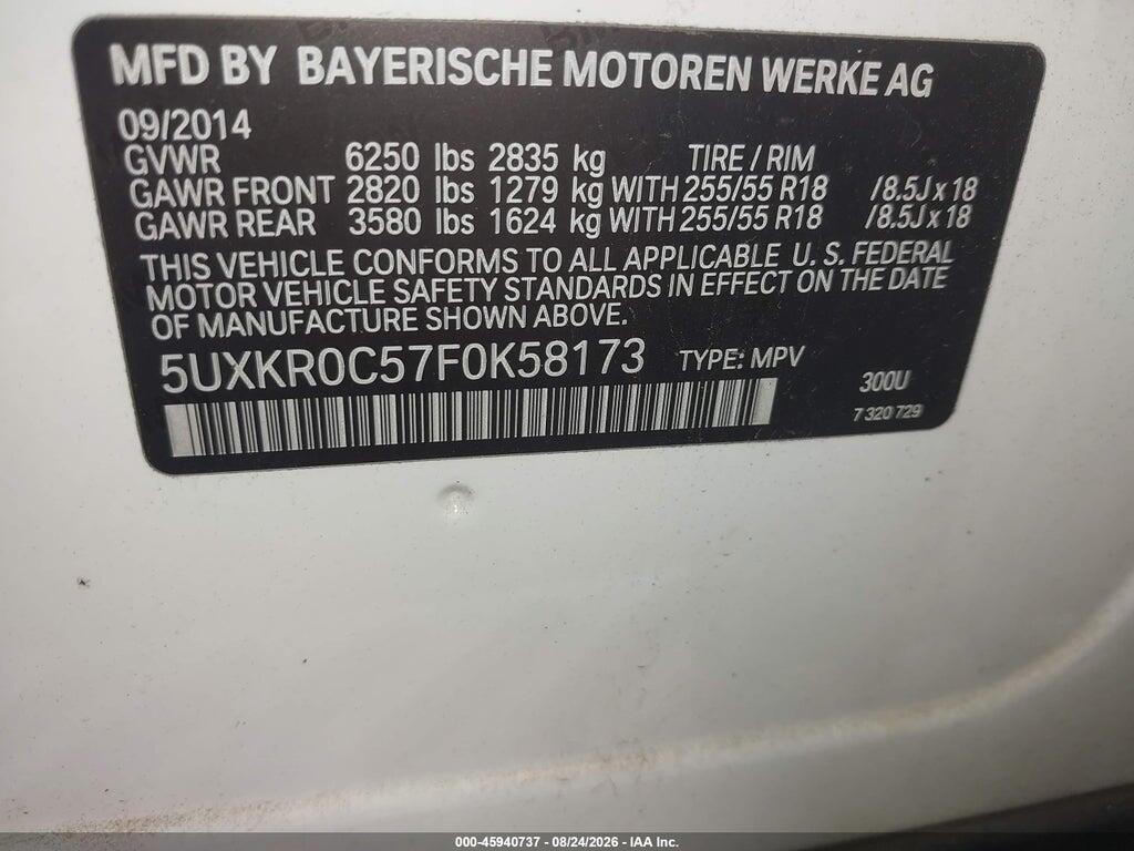 5UXKR0C57F0K58173 2015 BMW X5 photo no. 9