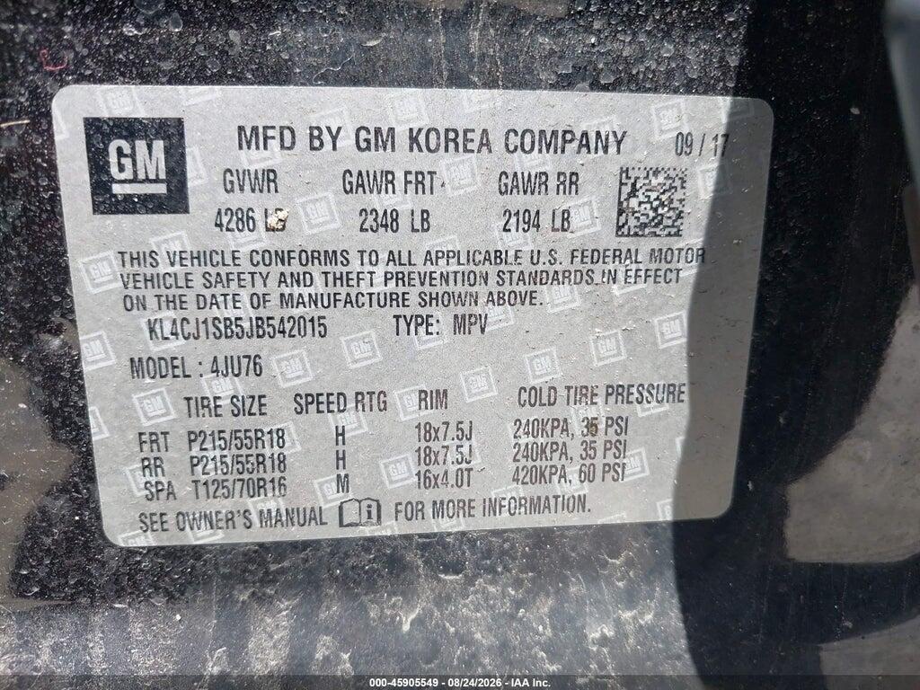 KL4CJ1SB5JB542015 2018 BUICK ENCORE photo no. 9