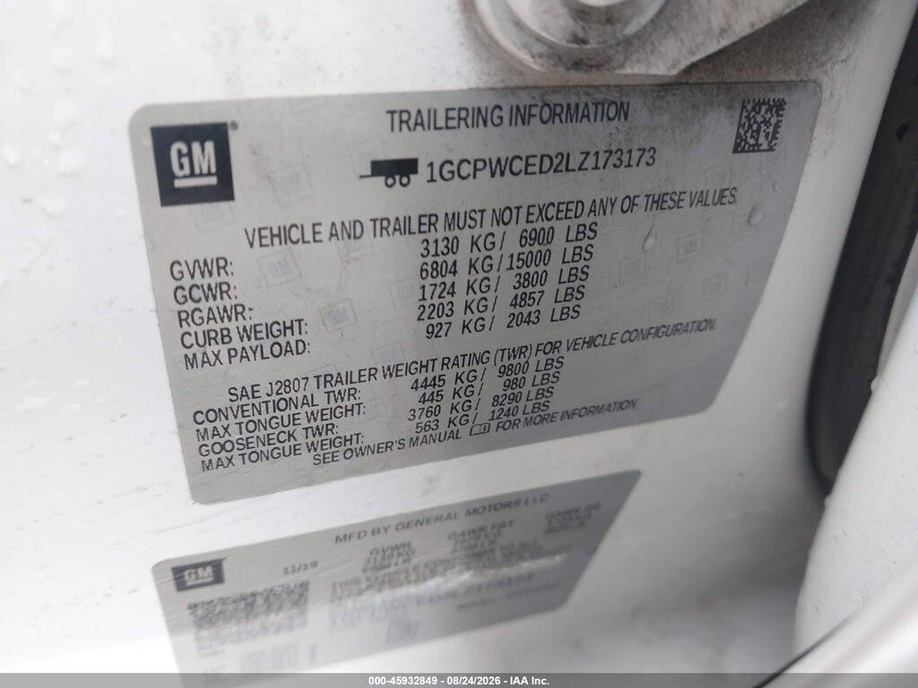 1GCPWCED2LZ173173 2020 CHEVROLET SILVERADO 1500 photo no. 9