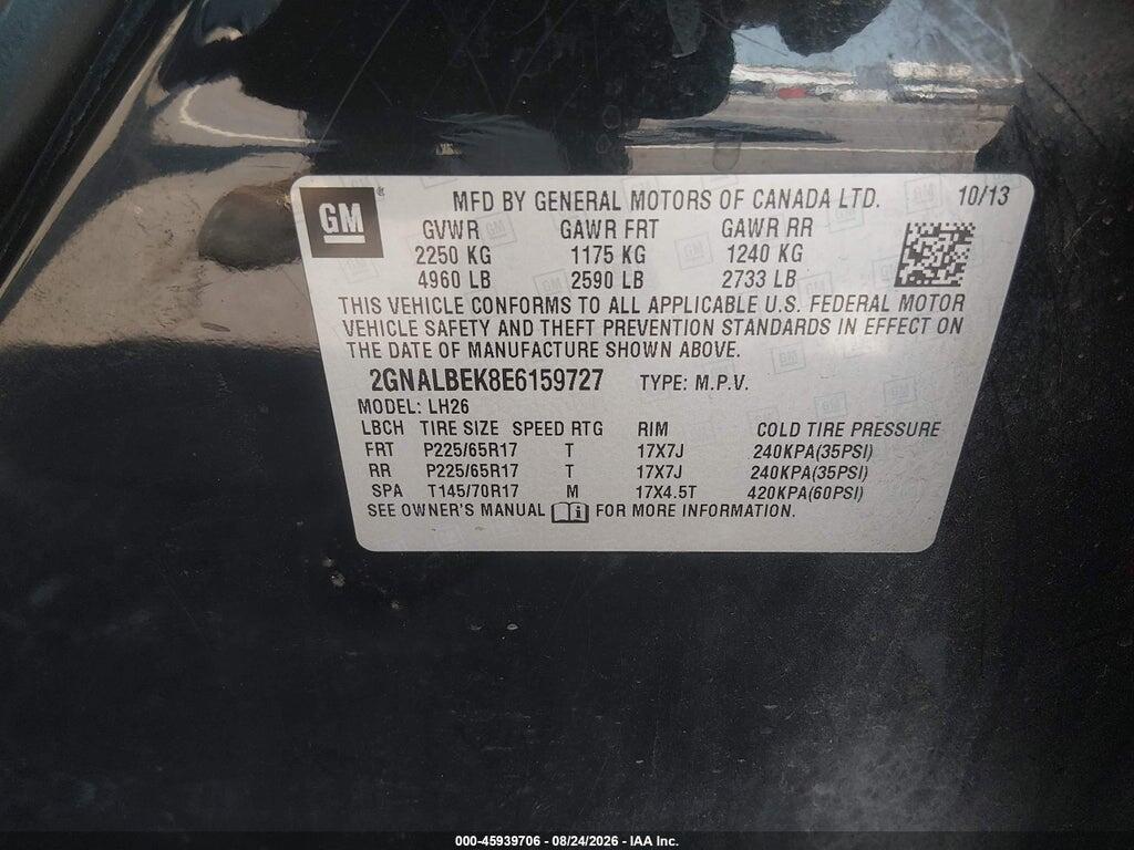 2GNALBEK8E6159727 2014 CHEVROLET EQUINOX photo no. 9