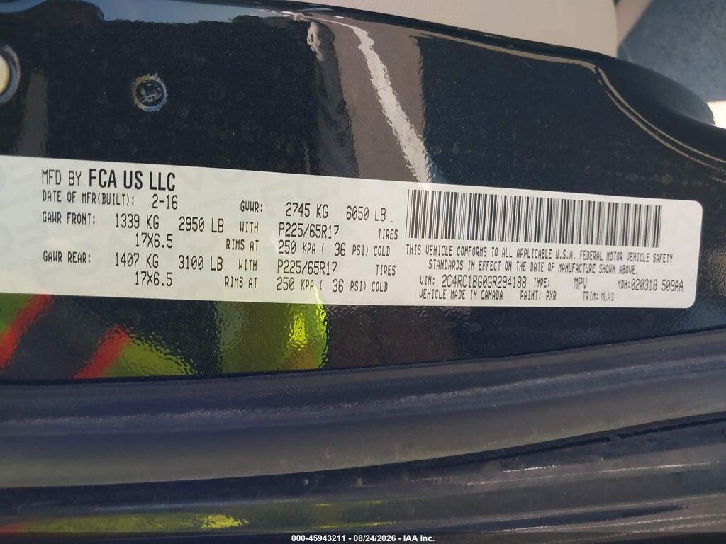 2C4RC1BG0GR294188 2016 CHRYSLER TOWN & COUNTRY photo no. 9