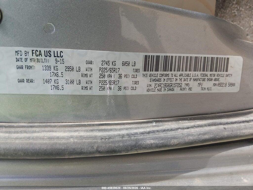 2C4RC1BG0GR157252 2016 CHRYSLER TOWN & COUNTRY photo no. 9