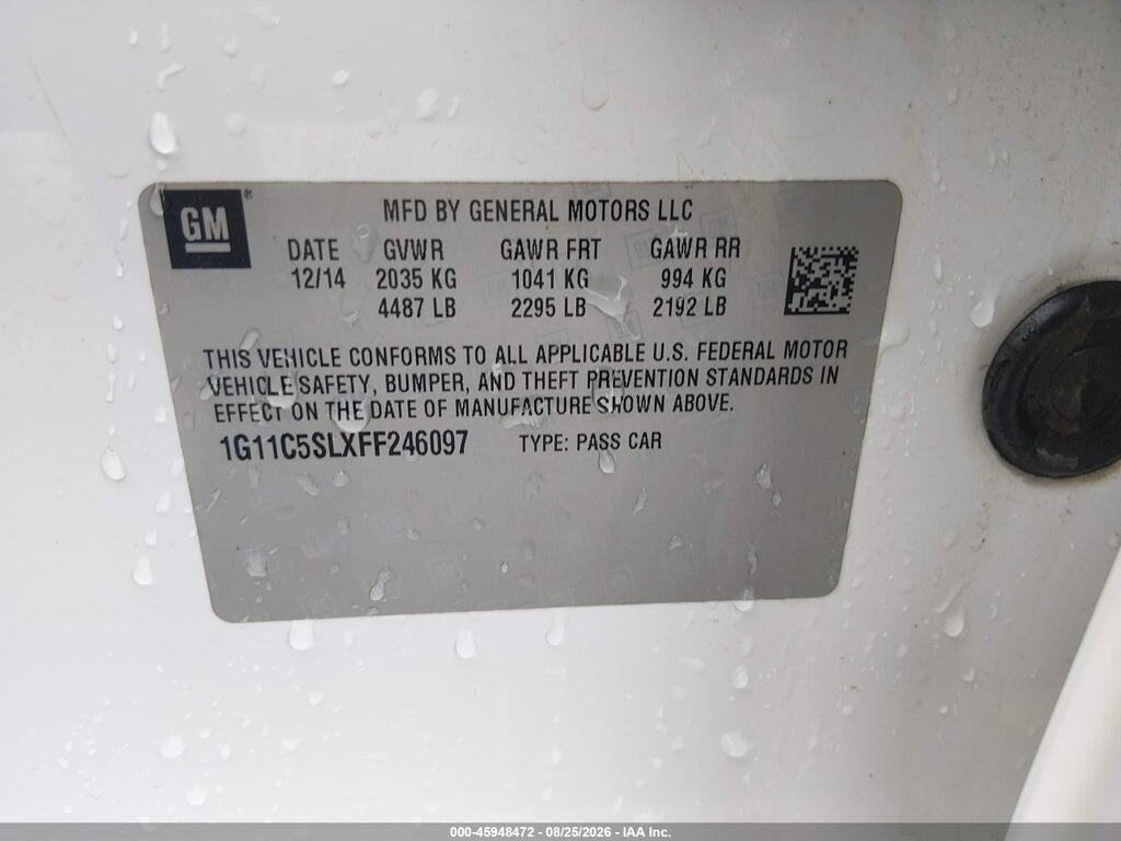 1G11C5SLXFF246097 2015 CHEVROLET MALIBU photo no. 9