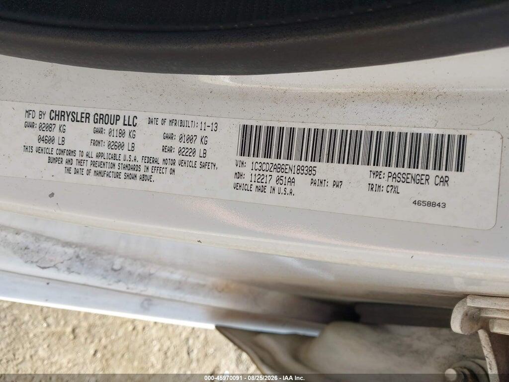 1C3CDZAB6EN189385 2014 DODGE AVENGER photo no. 9