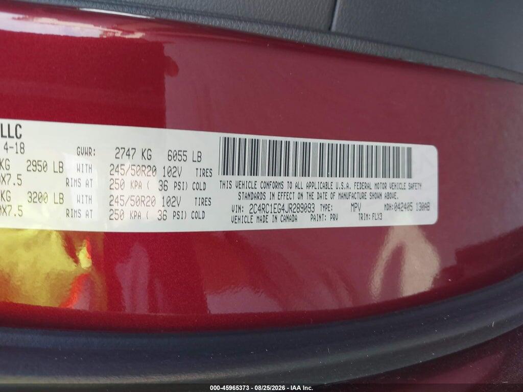 2C4RC1EG4JR289093 2018 CHRYSLER PACIFICA photo no. 9