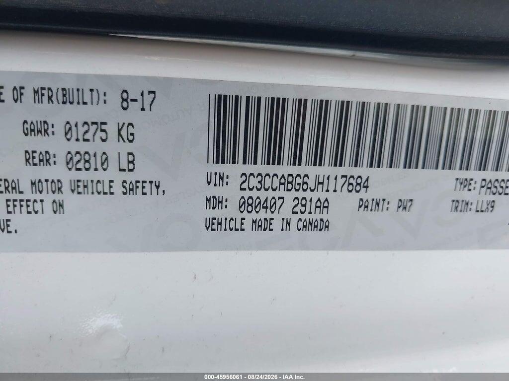 2C3CCABG6JH117684 2018 CHRYSLER 300 photo no. 9