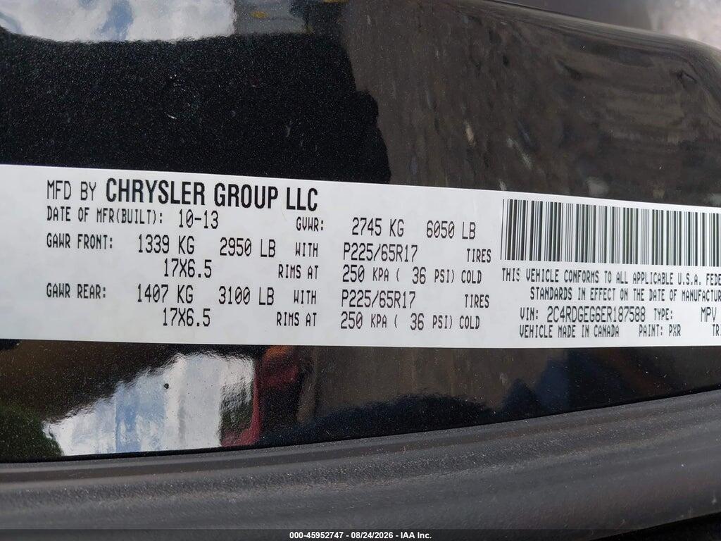2C4RDGEG6ER187588 2014 DODGE GRAND CARAVAN photo no. 9