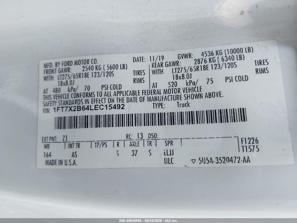 1FT7X2B64LEC15492 2020 FORD F-250 photo no. 9