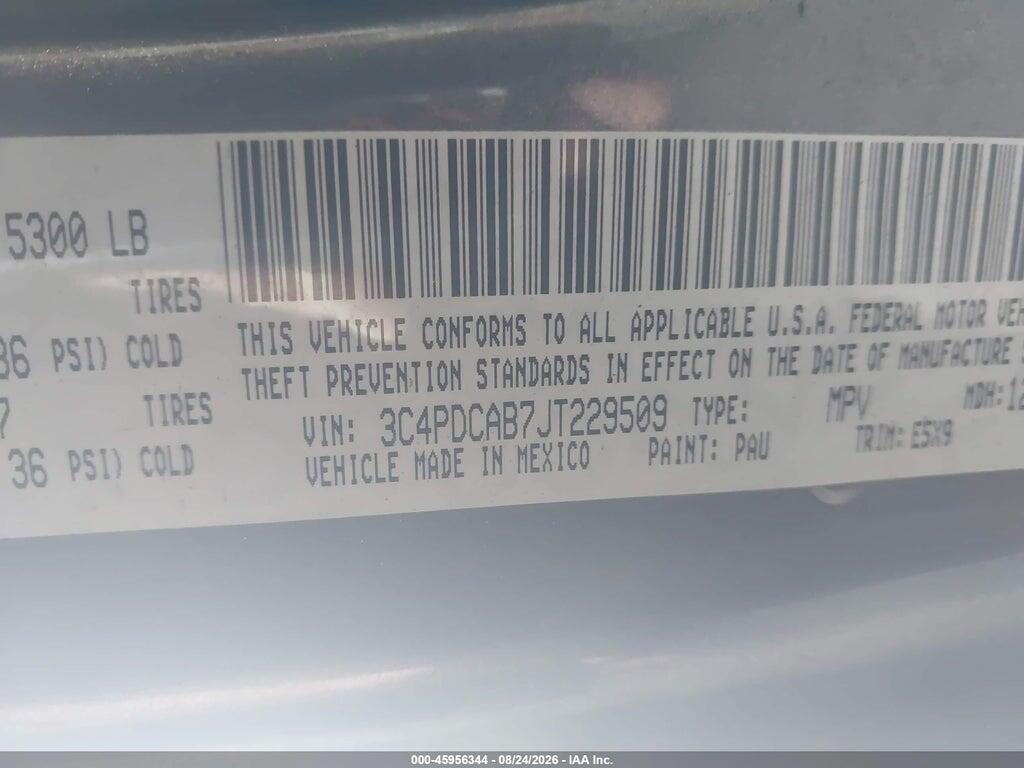 3C4PDCAB7JT229509 2018 DODGE JOURNEY photo no. 9