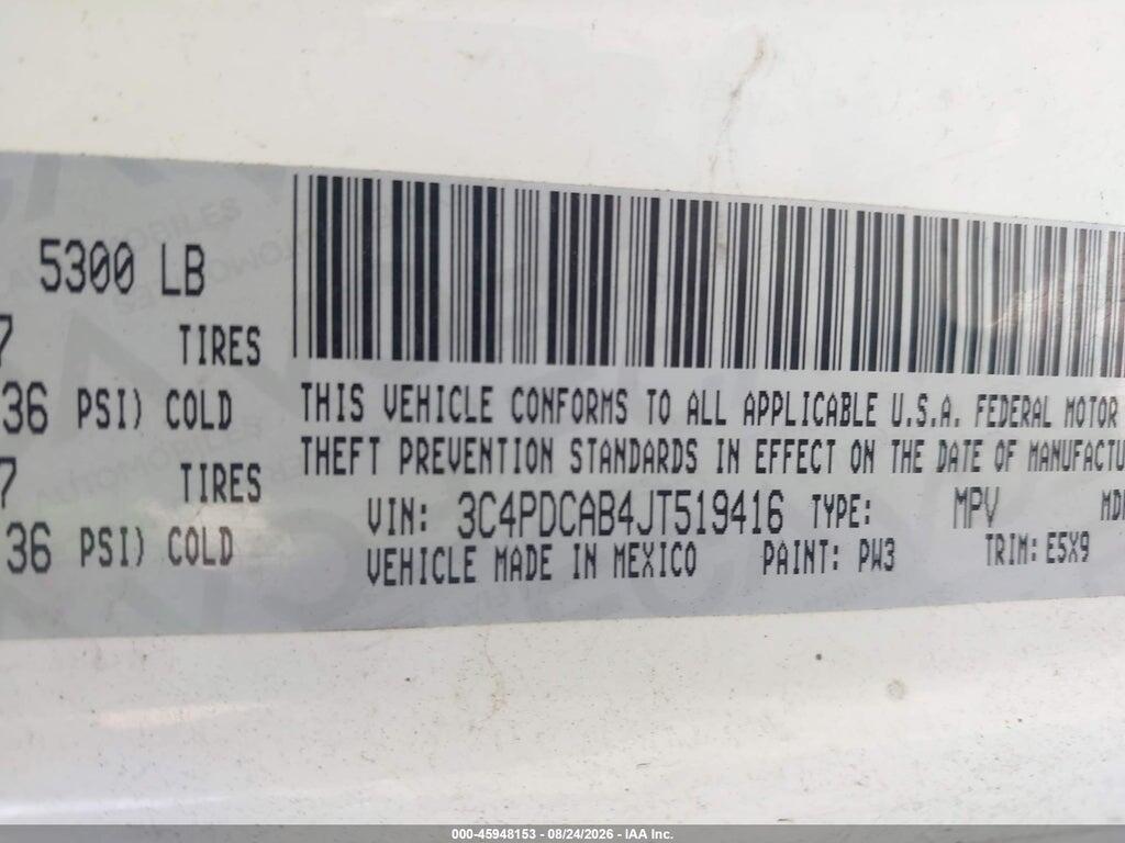 3C4PDCAB4JT519416 2018 DODGE JOURNEY photo no. 9