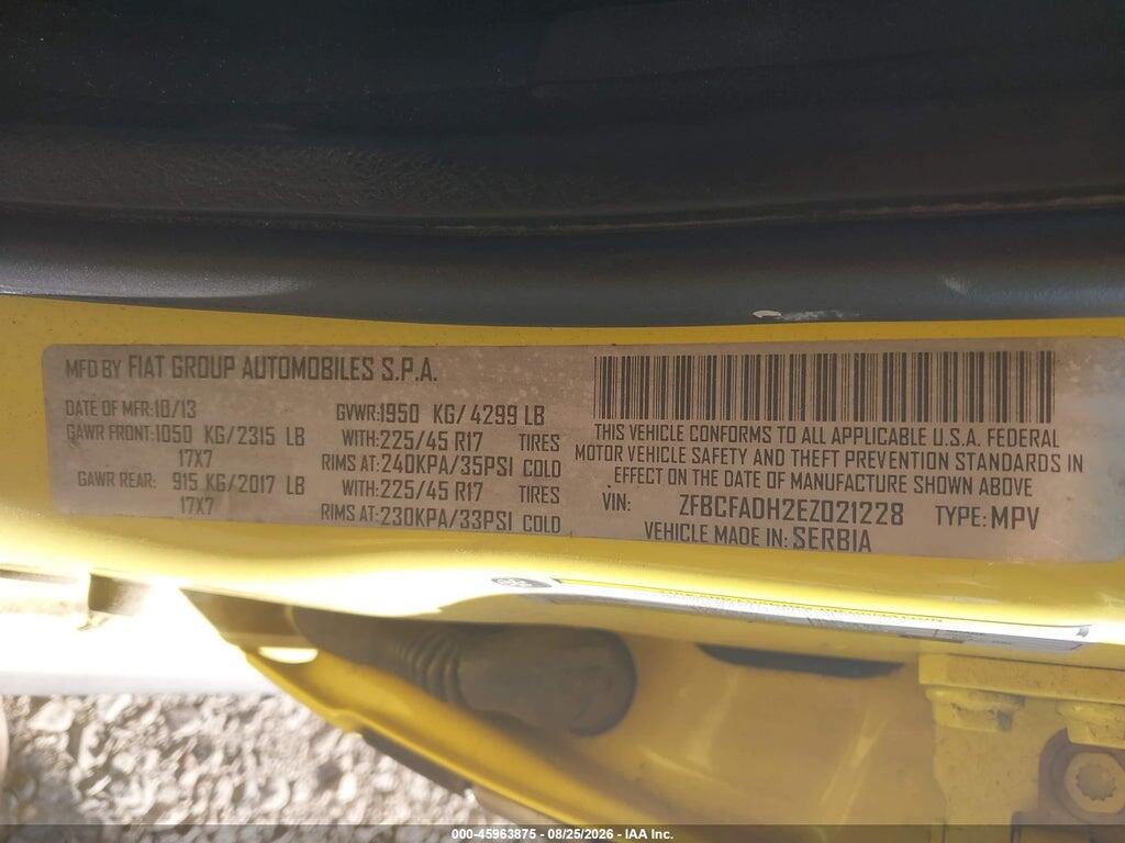 ZFBCFADH2EZ021228 2014 FIAT 500L photo no. 9