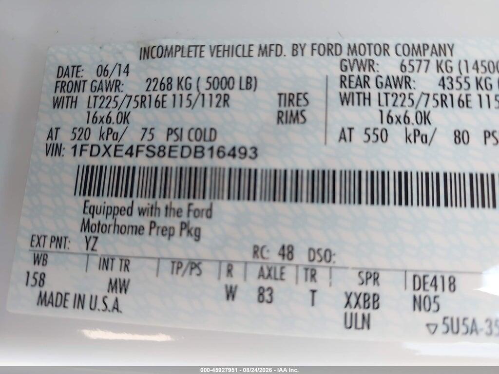 1FDXE4FS8EDB16493 2014 FORD E-450 CUTAWAY photo no. 8