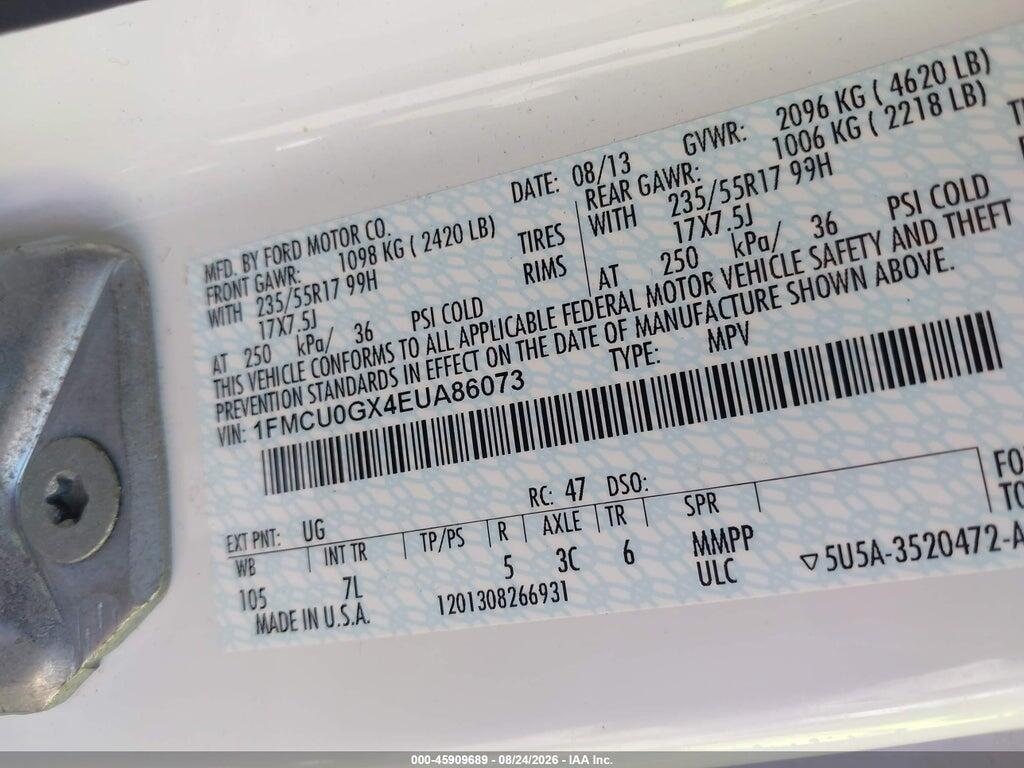 1FMCU0GX4EUA86073 2014 FORD ESCAPE photo no. 9