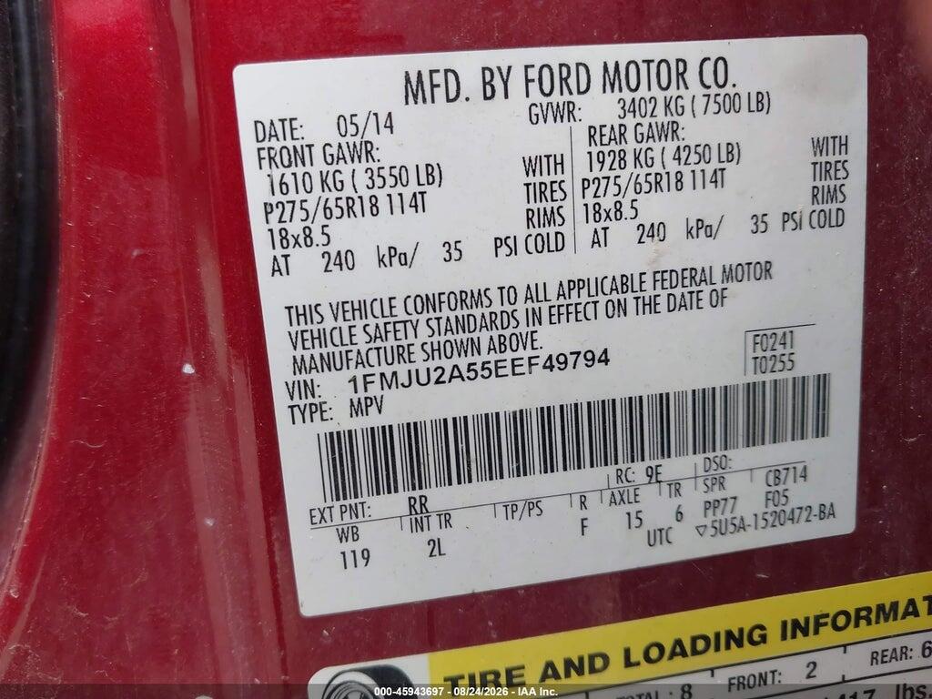 1FMJU2A55EEF49794 2014 FORD EXPEDITION photo no. 9