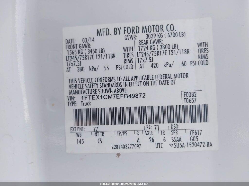 1FTEX1CM7EFB49872 2014 FORD F-150 photo no. 9