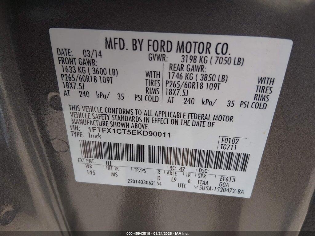 1FTFX1CT5EKD90011 2014 FORD F-150 photo no. 9