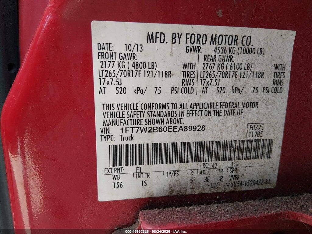 1FT7W2B60EEA89928 2014 FORD F-250 photo no. 9