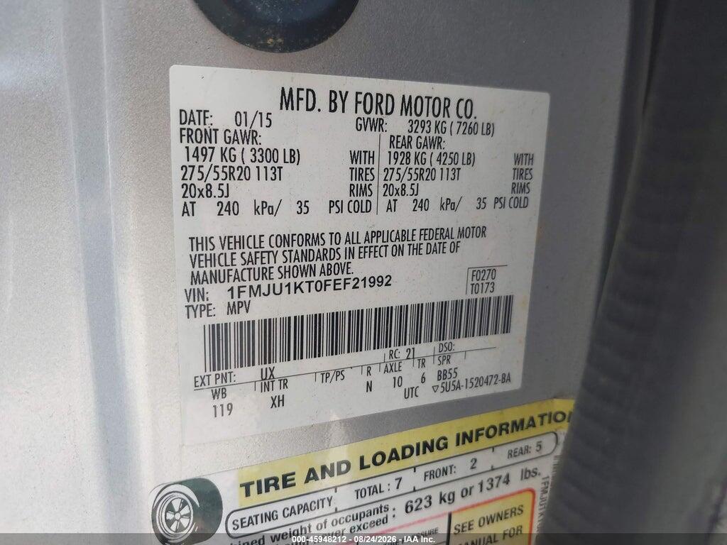1FMJU1KT0FEF21992 2015 FORD EXPEDITION photo no. 9