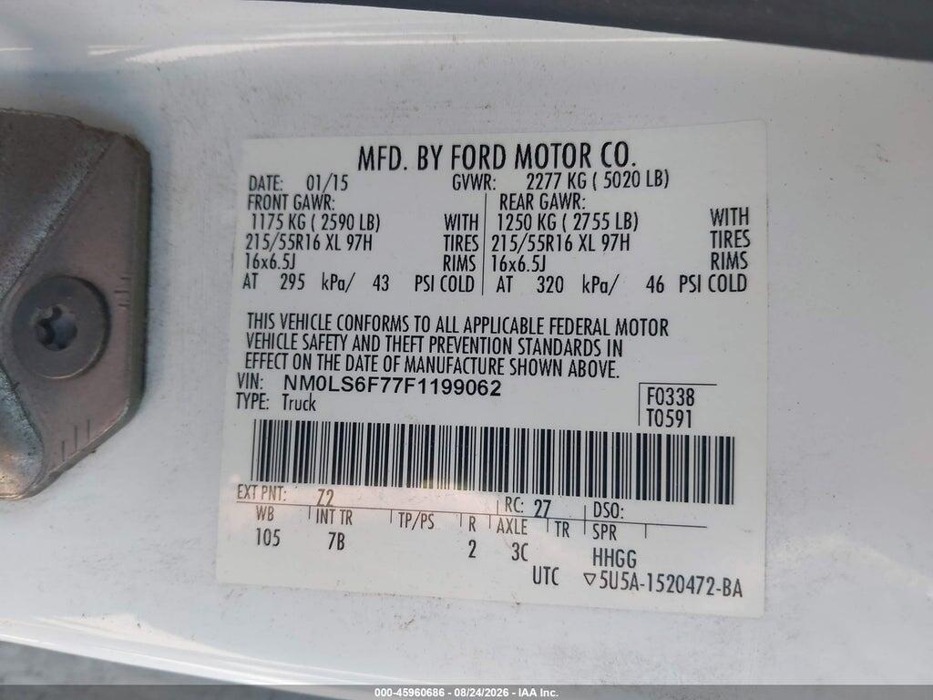 NM0LS6F77F1199062 2015 FORD TRANSIT CONNECT photo no. 9